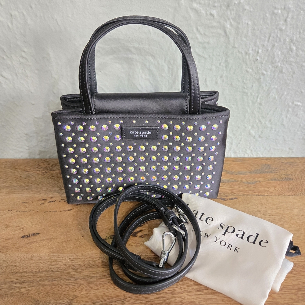 #134 NWT - kate spade new york Sam Icon Crystal Embellished Fabric Mini Tote